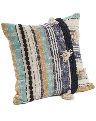 Lr Home Set Of 2 Destin Striped Tassled Throw Pillows In Multi