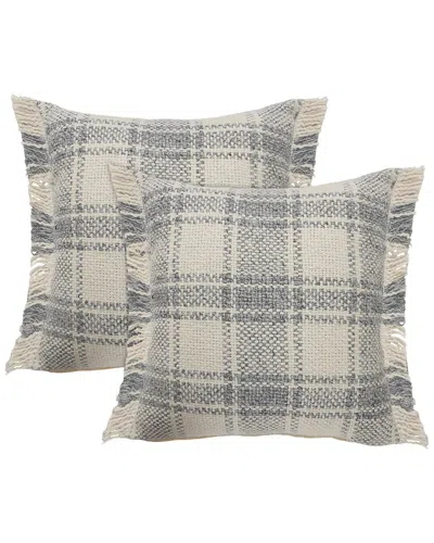Lr Home Set Of 2 Drew Tartan Throw Pillows In Gray