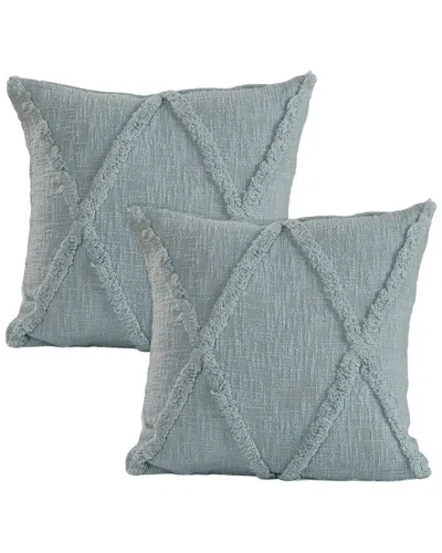 Lr Home Set Of 2 Reese Flatwoven Throw Pillows In Blue