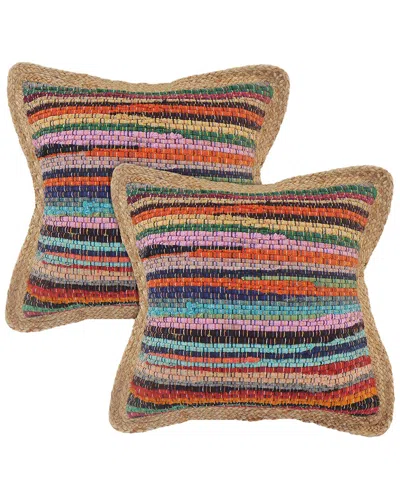 Lr Home Set Of 2 Riley Abstract Throw Pillows In Brown