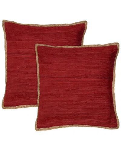 Lr Home Set Of 2 Riley Solid Throw Pillows In Red