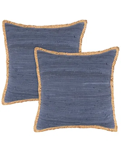 Lr Home Set Of 2 Riley Solid Throw Pillows In Blue
