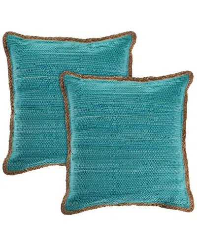 Lr Home Set Of 2 Riley Solid Throw Pillows In Green