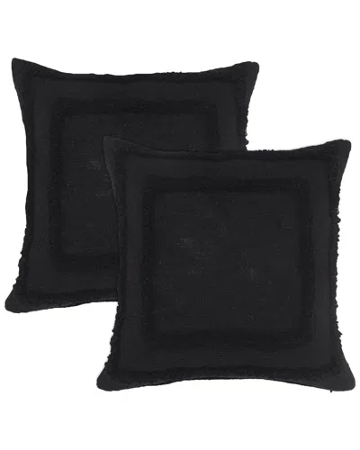 Lr Home Set Of 2 Rory Bordered Throw Pillows In Black
