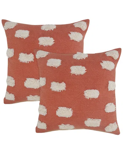 Lr Home Set Of 2 Zeal Pom-pom Throw Pillows In Brown