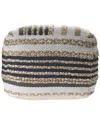 Lr Home Sevyn Tan/black Geometric Hand-woven Blend Ottoman Pouf In Brown