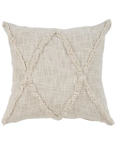 Lr Home Shena Solid Decorative Diamond Tufted Throw Pillow In White