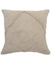 Lr Home Shena Solid Decorative Double Diamond Throw Pillow In Gray
