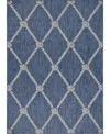 Lr Home Shoreline Srl-875 5'3" X 7' Outdoor Area Rug In Navy,ivory