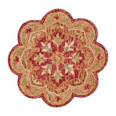 Lr Home Sindy Bien Floral Hand Tufted Indoor Round Area Rug In Red
