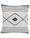 Lr Home Sindy Coastal Edge Blue Geometric Diamond Throw Pillow In Blue