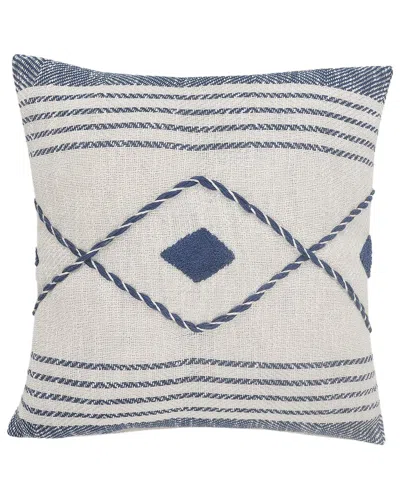 Lr Home Sindy Coastal Edge Blue Geometric Diamond Throw Pillow