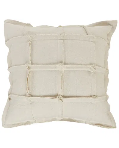Lr Home Sindy Solid Beige Ribbon Throw Pillow In White