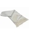 Lr Home Slight Chevron Soft Gray Throw Blanket With Fringe In Gray