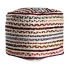 Lr Home Sofia Handmade Jute Blend Medium Pouf Striped Ottoman In Multi