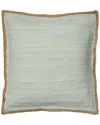 Lr Home Solid Jute Bordered Throw Pillow In Green