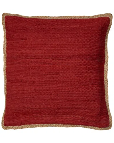 Lr Home Solid Jute Bordered Throw Pillow
