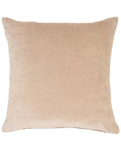 Lr Home Solid Velveteen Cotton Throw Pillow In Taupe