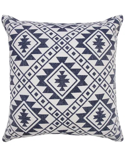 Lr Home Southwestern Dynamic Denim Geometric Throw Pillow In Blue