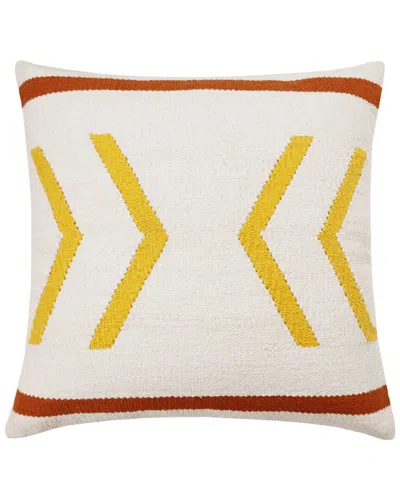 Lr Home Southwestern Woven Geometric Chevron Throw Pillow In White