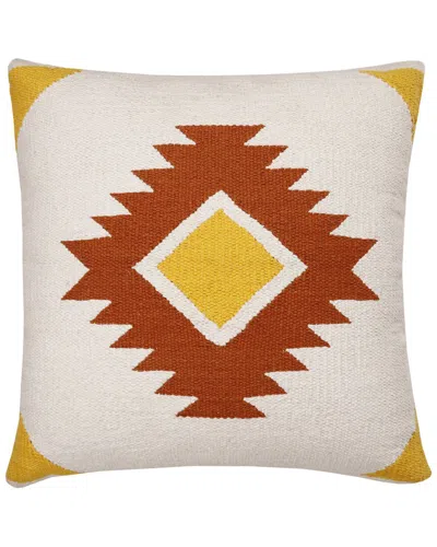 Lr Home Southwestern Woven Geometric Diamond Medallion Throw Pillow In White