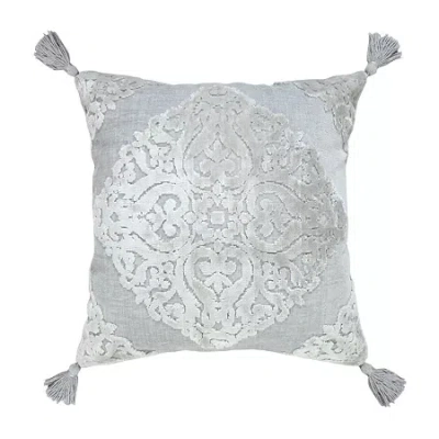 Lr Home Square Throw Pillow In Silver