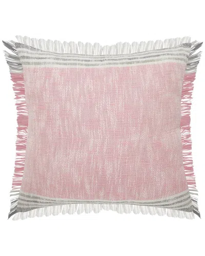 Lr Home Stephanie Color Block Fringe Throw Pillow In Pink