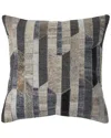 LR HOME LR HOME STRIPED FAUX LEATHER HIDE THROW PILLOW