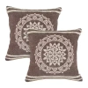Lr Home Sunny Abst Set 2-pc. Square Throw Pillow In Brown