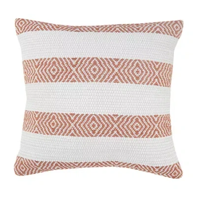 Lr Home Ton Geometric Square Throw Pillow In White