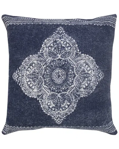 Lr Home Traditional Bordered Bohemian Medallion Throw Pillow In Blue