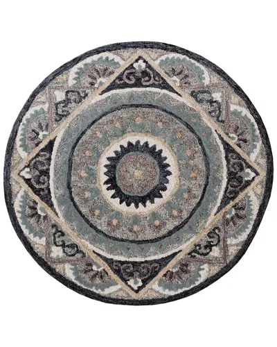 Lr Home Traditional Medallion Hand-woven Wool Round Area Rug In Black