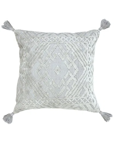 Lr Home Traditional Textured Diamond Throw Pillow In Silver