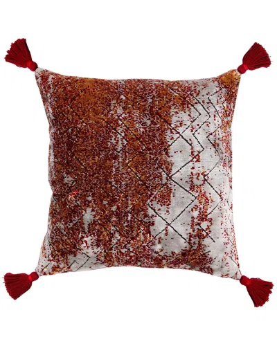 Lr Home Traditional Textured Embers Throw Pillow In Red