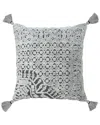 Lr Home Traditional Textured Geometric Throw Pillow In Silver