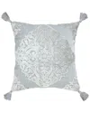 Lr Home Traditional Textured Medallion Throw Pillow In Silver