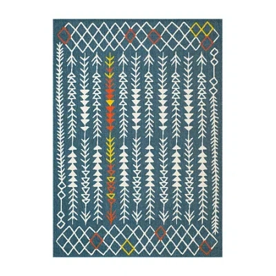 Lr Home Tribal Eclectic 24"x36" Indoor Outdoor Rectangular Accent Rug In Blue