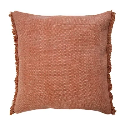 Lr Home Vanita Solid Square Throw Pillow In Orange