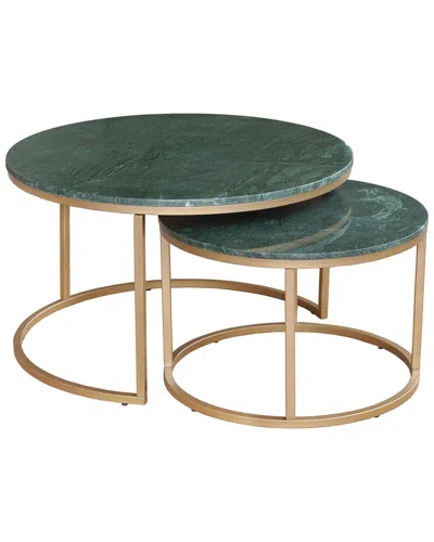 Lr Home Verdant Contemporary Handmade Nesting Table In Green