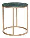 Lr Home Verdant Marble Side Table In Gold