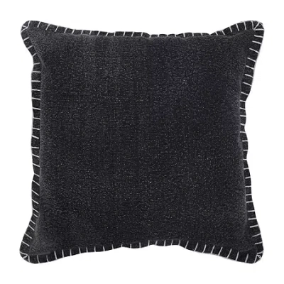 Lr Home Vinay Solid Square Throw Pillow In Black