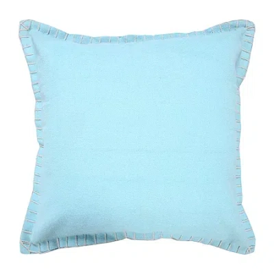 Lr Home Vinay Solid Square Throw Pillow In Blue