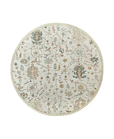 Lr Home Vintage Vinta-81921 Round Area Rug, 8'6 X 8'6 In Ivory