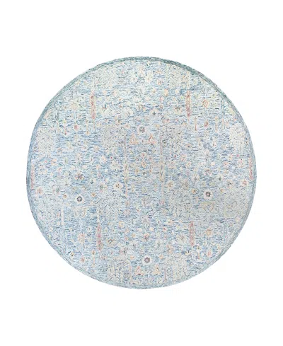 Lr Home Vintage Vinta-81922 Round Area Rug, 8'6 X 8'6 In Blue/slate
