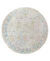 Lr Home Vintage Vinta-81924 8'6''x8'6'' Round Area Rug In Ivory Blue
