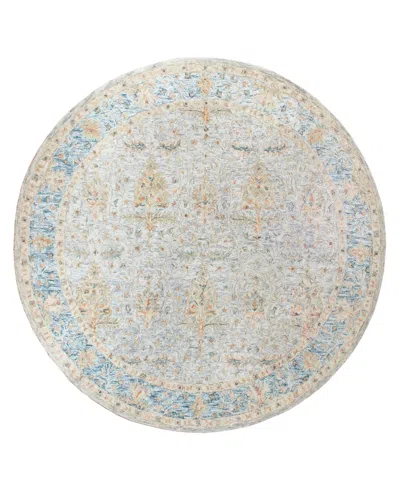 Lr Home Vintage Vinta-81924 8'6''x8'6'' Round Area Rug In Ivory Blue