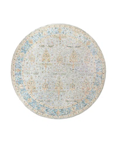 Lr Home Vintage Vinta-81924 Round Area Rug, 8'6 X 8'6 In Ivory/ Blue
