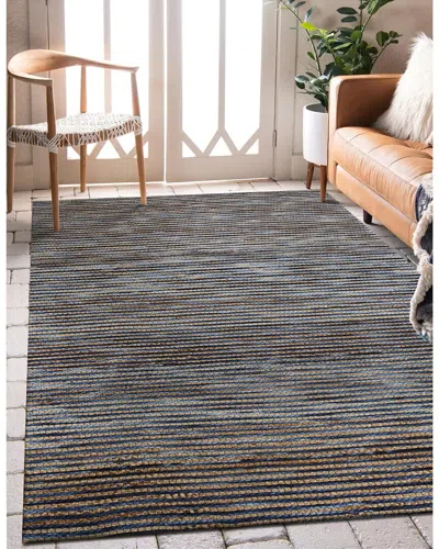 Lr Home Vintara Farmhouse Striped Handmade Area Rug In Blue