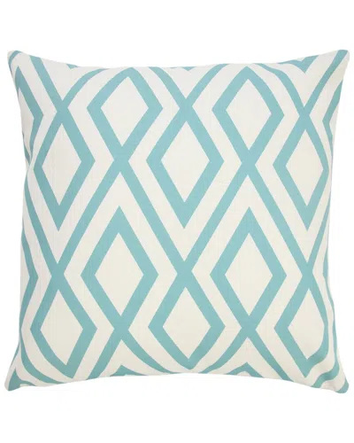 Lr Home Vivian Contemporary Diamond Indoor/outdoor Throw Pillow In Blue