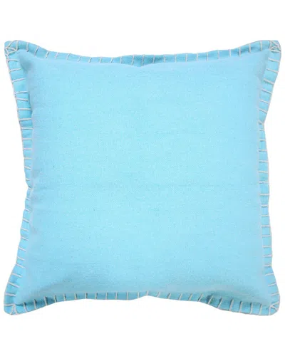 Lr Home Vivian Embroidered Edge Border Throw Pillow In Blue